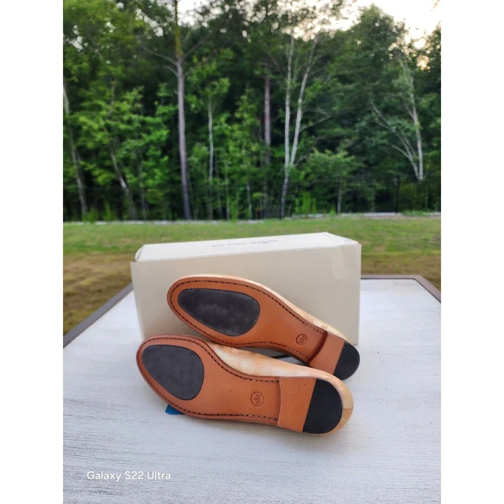 New Peter Millar Women's 8.5 M Belgian Walker Flats Shoes NIB $199 Gold